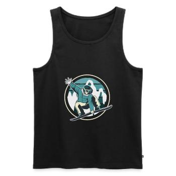 Snowboard Snowboarder Snowboarding - Men's Premium Organic Tank Top - black - Front - AI Model Male 178 light (178cm)