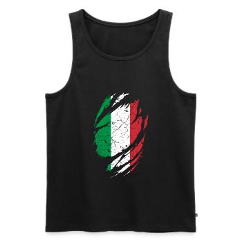 Italienische Flagge - Männer Premium Bio Tank Top - Schwarz - Vorne - Michal (187cm)