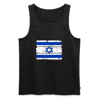 Drapeau d'Israël - Débardeur bio Premium Homme - noir - Devant - Michal (187cm)