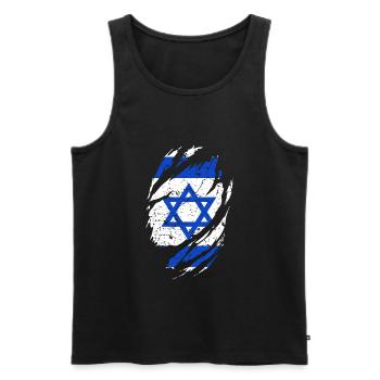 Israel flag - Men's Premium Organic Tank Top - black - Front - Michal (187cm)
