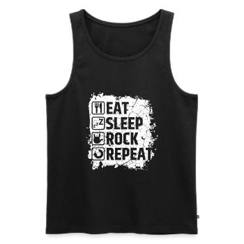 Rock Musik - Männer Premium Bio Tank Top - Schwarz - Vorne - Michal (187cm)