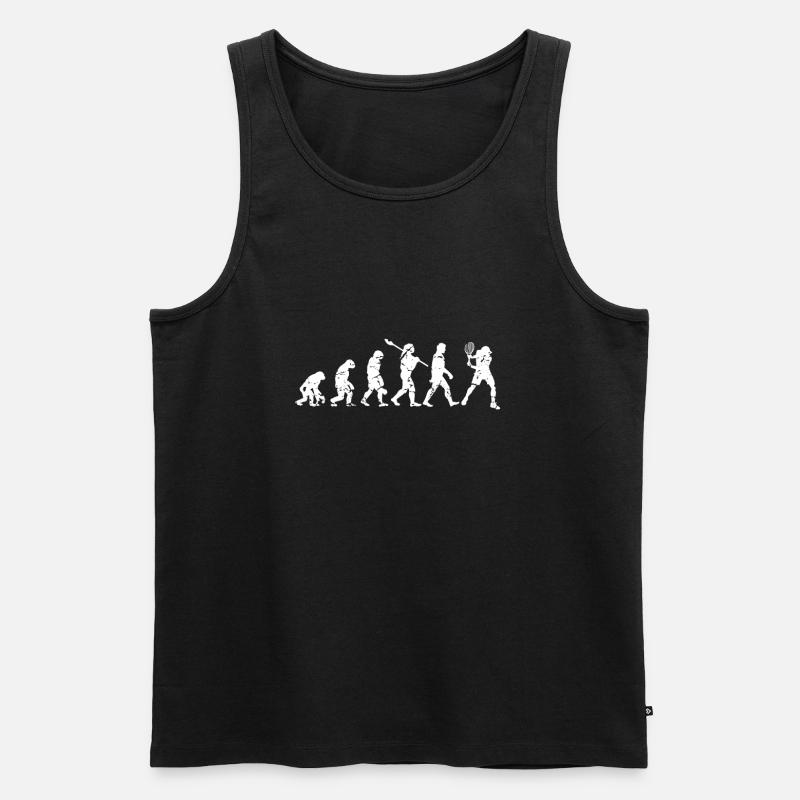 Tennis Evolution - Männer Premium Bio Tank Top - Schwarz