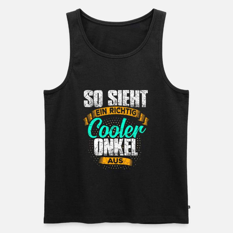 Cooler Onkel - Männer Premium Bio Tank Top - Schwarz