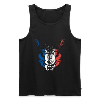 France flag wolf - Men's Premium Organic Tank Top - black - Front - Michal (187cm)