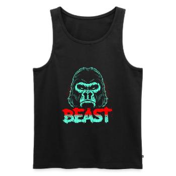 Gorilla Gym Beast - Débardeur bio Premium Homme - noir - Devant - AI Model Male 178 light (178cm)