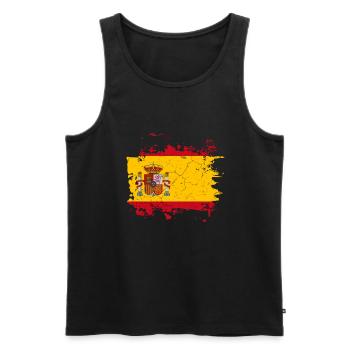 Drapeau Espagne - Débardeur bio Premium Homme - noir - Devant - AI Model Male 178 light (178cm)
