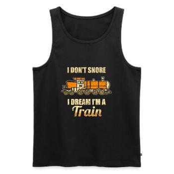 Ich schnarche nicht, ich träume ich bin ein Zug - Männer Premium Bio Tank Top - Schwarz - Vorne - Michal (187cm)