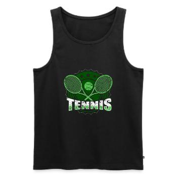 Le tennis - Débardeur bio Premium Homme - noir - Devant - AI Model Male 178 light (178cm)