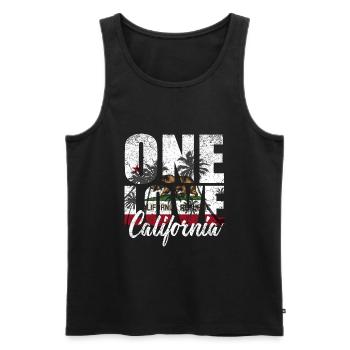 Californie - Débardeur bio Premium Homme - noir - Devant - Michal (187cm)