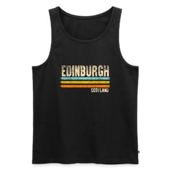 Edinburgh Schottland - Männer Premium Bio Tank Top - Schwarz - Vorne - Michal (187cm)