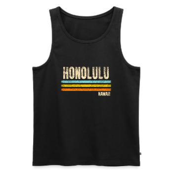 Honolulu Hawaii - Männer Premium Bio Tank Top - Schwarz - Vorne - Michal (187cm)