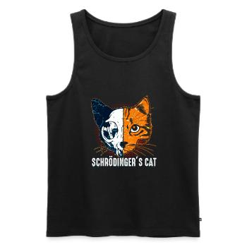 Le chat de Schrödinger - Débardeur bio Premium Homme - noir - Devant - Michal (187cm)