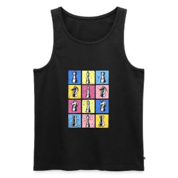 chess - Men's Premium Organic Tank Top - black - Front - AI Model Male 178 light (178cm)