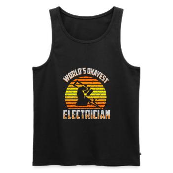 Meilleur électricien - Débardeur bio Premium Homme - noir - Devant - Michal (187cm)
