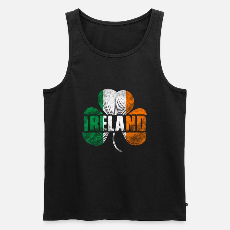Irisches Kleeblatt - Männer Premium Bio Tank Top - Schwarz