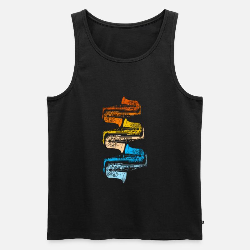Saxophon - Männer Premium Bio Tank Top - Schwarz