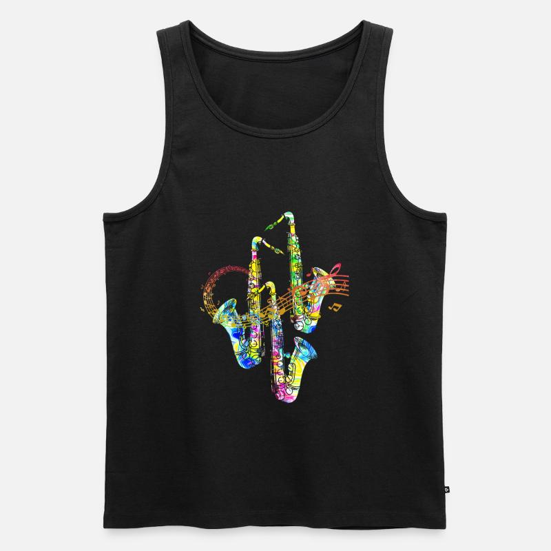 Saxophon - Männer Premium Bio Tank Top - Schwarz