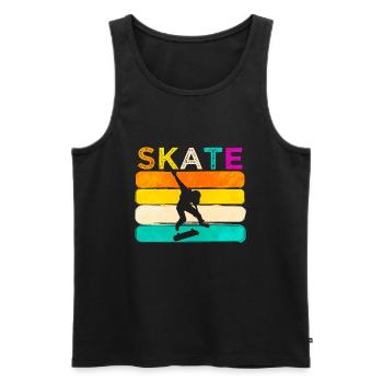 Skater - Männer Premium Bio Tank Top - Schwarz - Vorne - Michal (187cm)