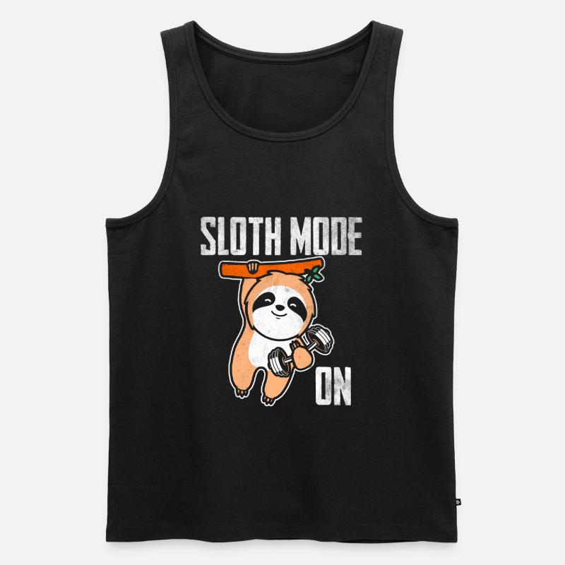 Faultier Modus an - Männer Premium Bio Tank Top - Schwarz