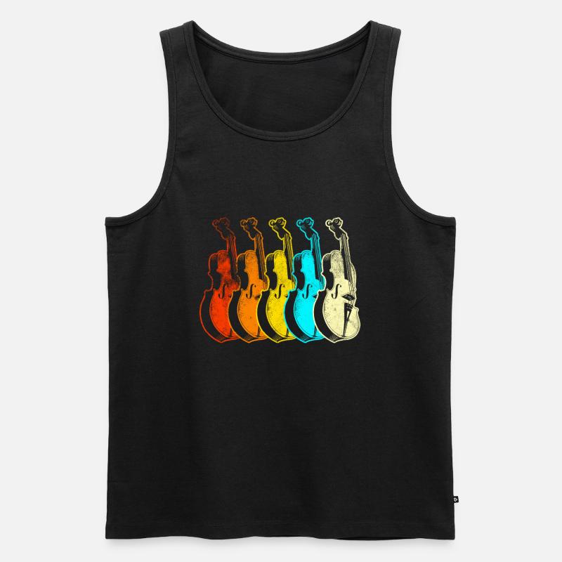 Violine - Männer Premium Bio Tank Top - Schwarz