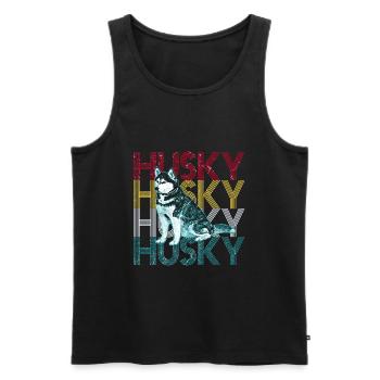 Husky - Débardeur bio Premium Homme - noir - Devant - Michal (187cm)