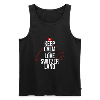 Ich liebe die Schweiz - Männer Premium Bio Tank Top - Schwarz - Vorne - Michal (187cm)