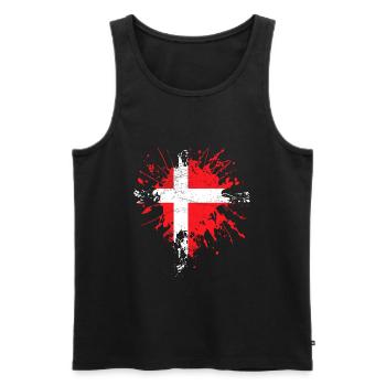 Denmark flag - Men's Premium Organic Tank Top - black - Front - AI Model Male 178 light (178cm)