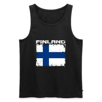 Finland Flag - Men's Premium Organic Tank Top - black - Front - AI Model Male 178 light (178cm)