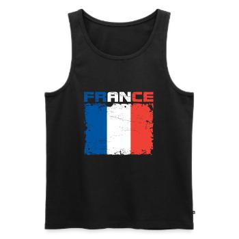 Drapeau france - Débardeur bio Premium Homme - noir - Devant - Michal (187cm)