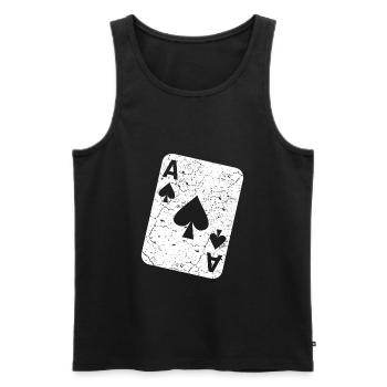 Ace of Spades playing card - Men's Premium Organic Tank Top - black - Front - Michal (187cm)