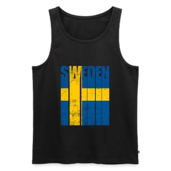 Schweden - Männer Premium Bio Tank Top - Schwarz - Vorne - Michal (187cm)