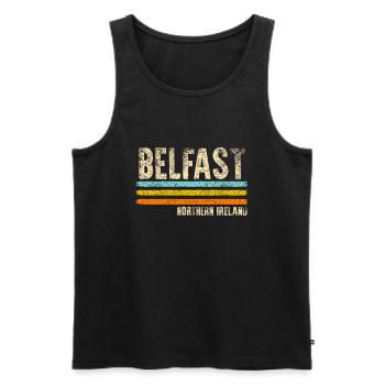 Irlande du Nord Belfast - Débardeur bio Premium Homme - noir - Devant - Michal (187cm)