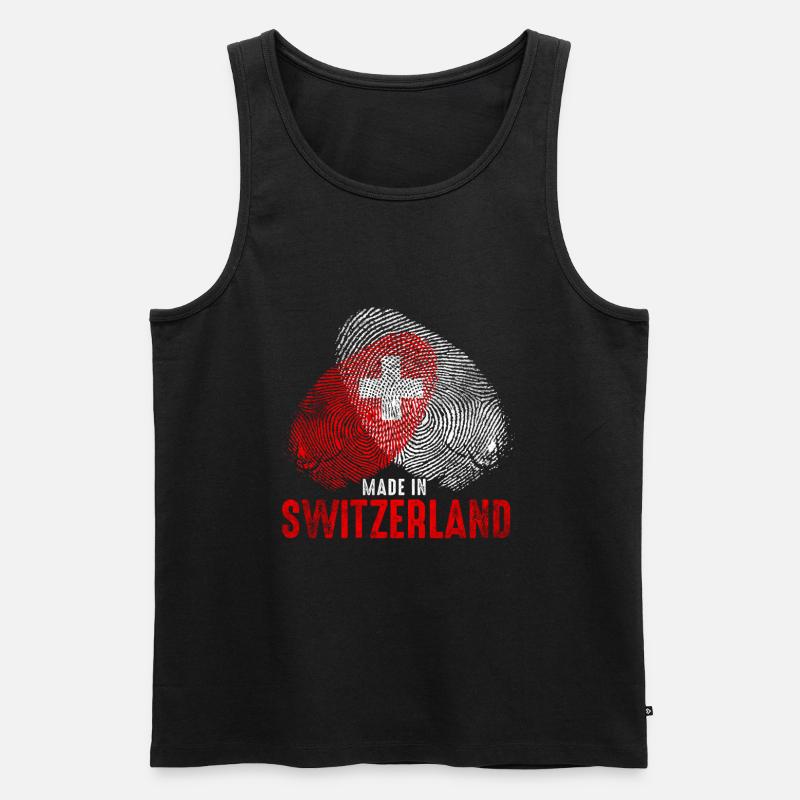 Made in Schweiz - Männer Premium Bio Tank Top - Schwarz