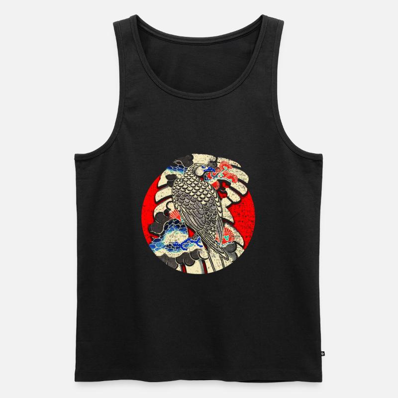 Vogel - Japanische Kunst - Männer Premium Bio Tank Top - Schwarz