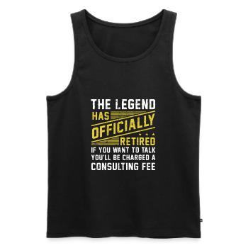 The Legend Has Officially Retired - Men's Premium Organic Tank Top - black - Front - AI Model Male 178 light (178cm)