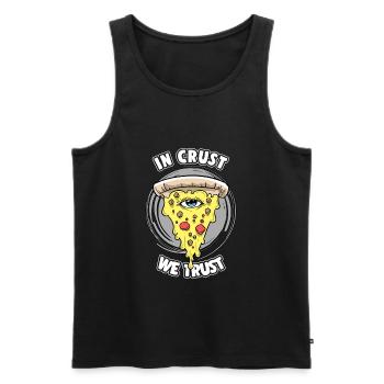Pizza All-Seeing Eye In Crust en qui nous avons confiance - Débardeur bio Premium Homme - noir - Devant - AI Model Male 178 light (178cm)