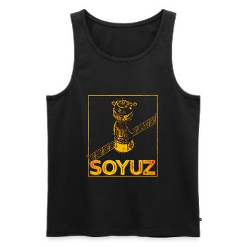 Soyuz spaceship Soviet Union - Men's Premium Organic Tank Top - black - Front - AI Model Male 178 light (178cm)