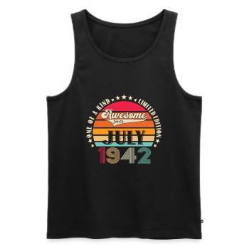 Awesome since July 1942 80th birthday Men's Fun - Men's Premium Organic Tank Top - black - Front - AI Model Male 178 light (178cm)