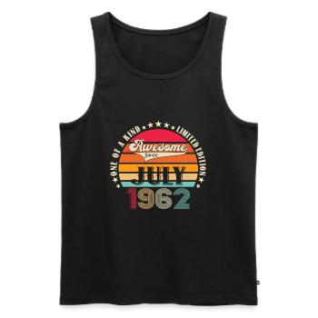 Awesome since July 1962 60th Birthday Men's Fun - Men's Premium Organic Tank Top - black - Front - AI Model Male 178 light (178cm)