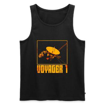 Voyager 1 Space Probe - Men's Premium Organic Tank Top - black - Front - AI Model Male 178 light (178cm)