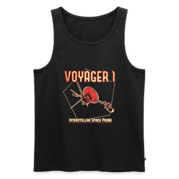 Voyager 1 Space Probe - Men's Premium Organic Tank Top - black - Front - AI Model Male 178 light (178cm)