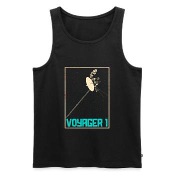 Voyager 1 Space Probe - Men's Premium Organic Tank Top - black - Front - AI Model Male 178 light (178cm)