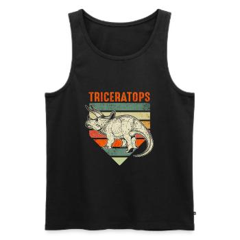 Triceratops Dinosaurs - Men's Premium Organic Tank Top - black - Front - Michal (187cm)
