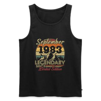 Vintage Retro Septembre 1983 Cadeau d’anniversaire - Débardeur bio Premium Homme - noir - Devant - Michal (187cm)