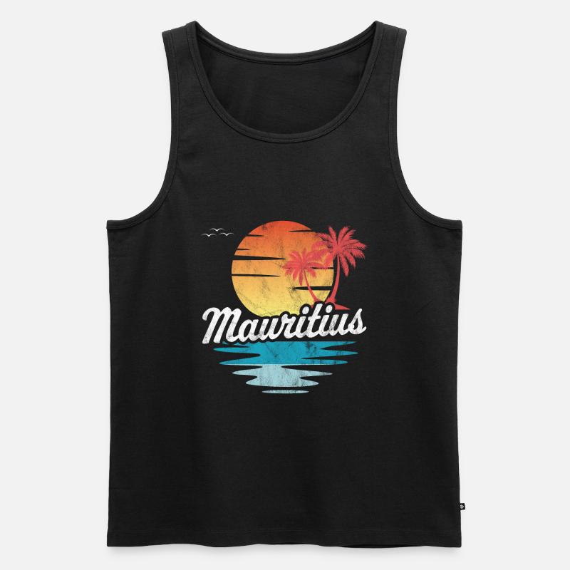 Mauritius - Männer Premium Bio Tank Top - Schwarz