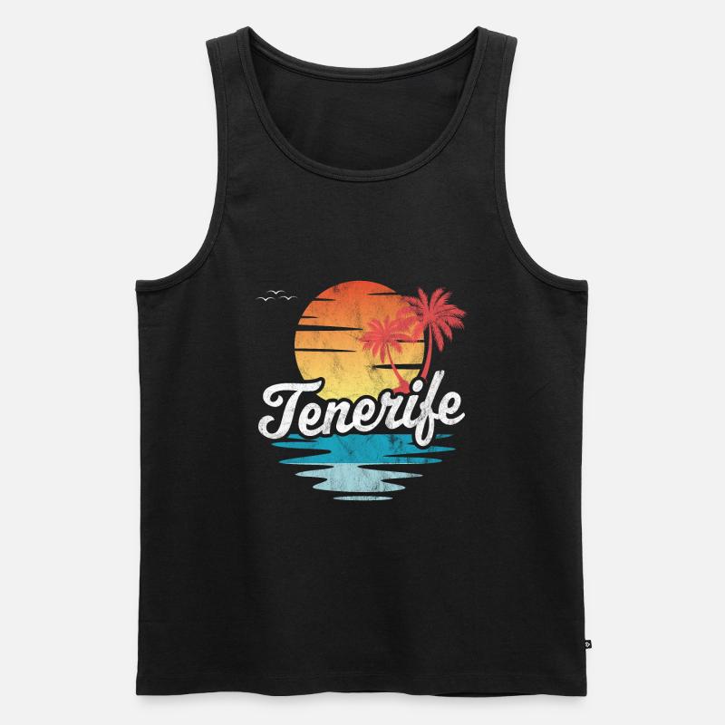 Teneriffa - Männer Premium Bio Tank Top - Schwarz