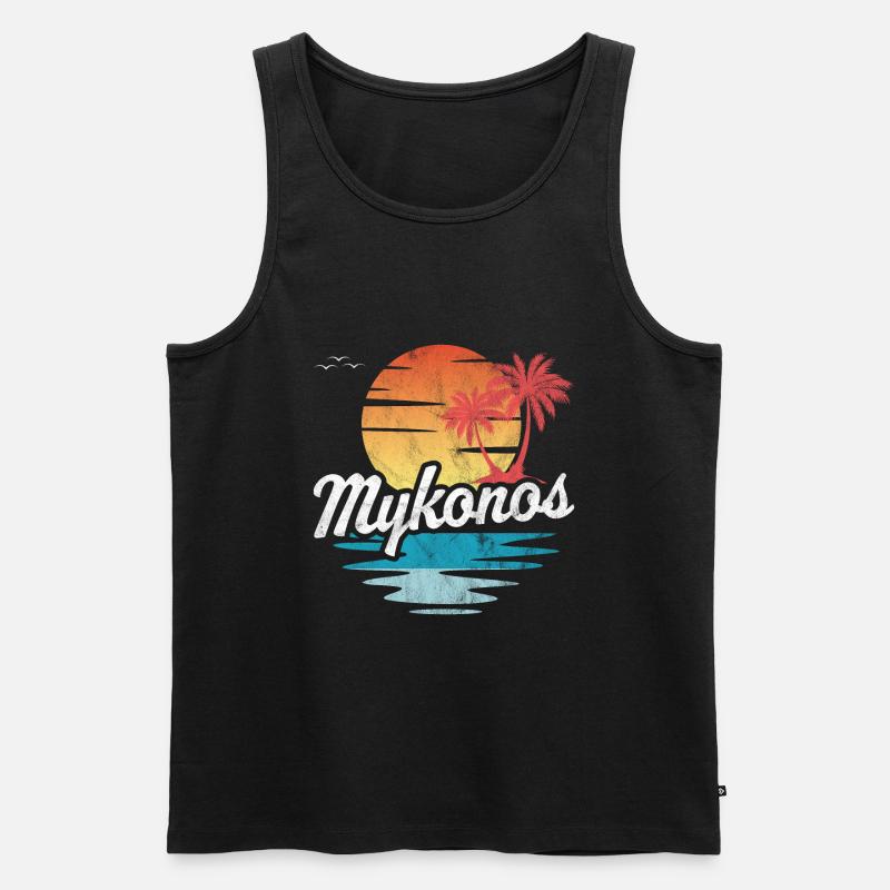 Mykonos - Männer Premium Bio Tank Top - Schwarz