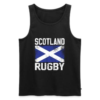 Retro Scotland rugby jersey - Men's Premium Organic Tank Top - black - Front - AI Model Male 178 light (178cm)