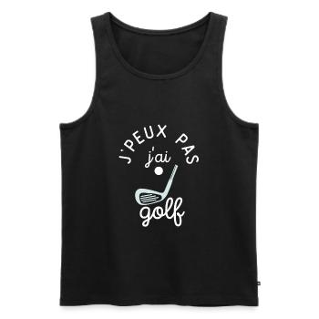J'peux pas J'ai Golf idée cadeau humour golfeur - Débardeur bio Premium Homme - noir - Devant - Michal (187cm)