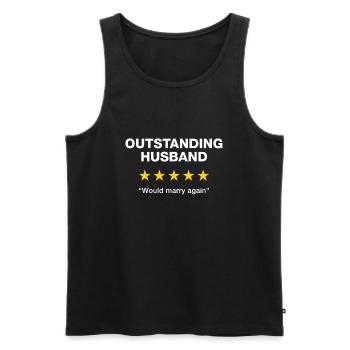 Hervorragender Ehemann würde wieder heiraten - Männer Premium Bio Tank Top - Schwarz - Vorne - Michal (187cm)
